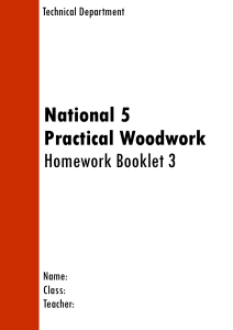 National 5 Practical Woodwork Homework Booklet