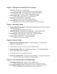 Managerial Accounting Formulas: Cheat Sheet