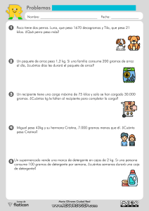 Problemas de Masa: Ejercicios de Matemáticas para Primaria