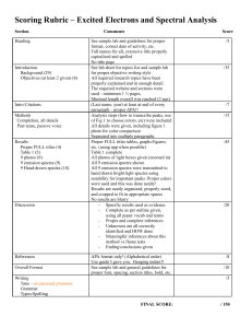 Excited Electrons & Spectral Analysis Scoring Rubric