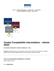 Intermediate Accounting Textbook - Refonte 2023