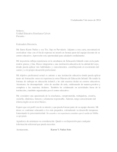 Carta de Presentación Karen Nuñez - Educación Infantil