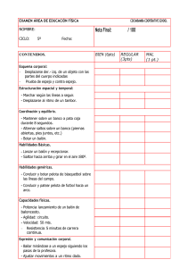 Examen Educación Física 5º Grado - Esquema Corporal y Habilidades