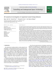 Segmental Tunnel Lining Behavior: A 2D Numerical Study