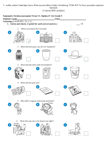 Grade 5 English Assessment: Cambridge Guess What Units 4-6