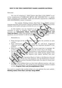 SMAW Welding Carbon Steel Plate: Competency-Based Learning