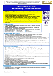 Scaffolding Safety Operating Procedure