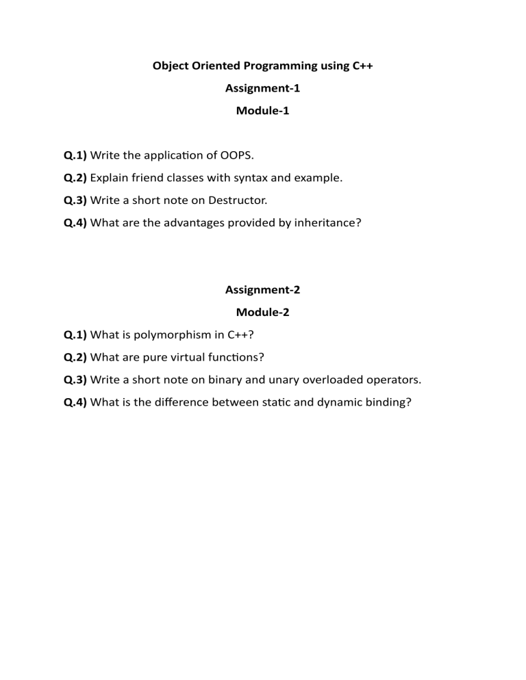 C++ OOP Assignments: Modules 1 & 2