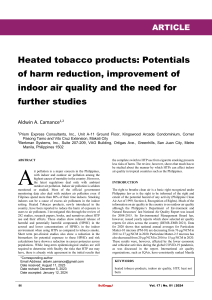 Heated Tobacco, Air Quality, Harm Reduction - Philippines Study