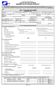 SSS Member Data Change Request Form (E-4)