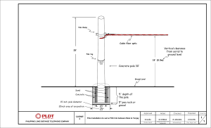 Fiber Optic Pole Installation Engineering Drawing