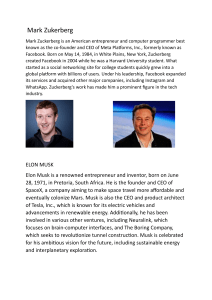 Zuckerberg & Musk: Biographies of Tech Innovators