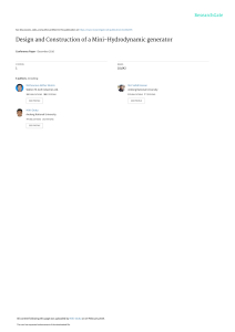 Mini-Hydrodynamic Generator Design & Construction