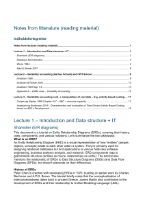 Database Design & Variability Accounting Lecture Notes