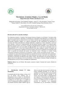 Movimiento Armónico Simple y Ley de Hooke: Informe de Laboratorio