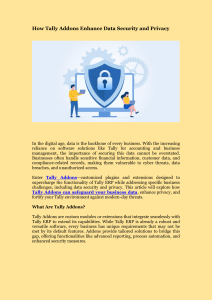 Tally Addons: Enhance Data Security & Privacy