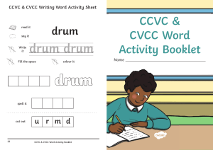 CCVC & CVCC Word Activity Sheet for Kids