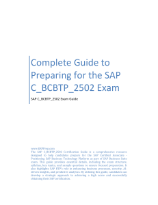 SAP C_BCBTP_2502 Exam Guide: Business Technology Platform