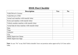 HSSE Fleet Checklist: Vehicle & Driver Compliance