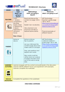 Grade 8 Technology: Structures & Forces Lesson Plan