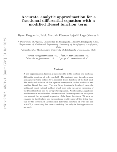 Fractional Differential Equation Approximation with Bessel Function