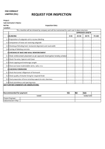 Concrete Inspection Checklist - Quality Control Form