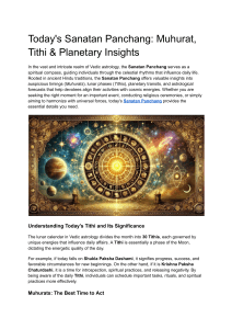 Sanatan Panchang: Muhurat, Tithi & Planetary Insights