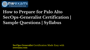 Palo Alto SecOps-Generalist Certification: Prep & Questions