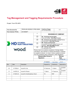 Tag Management & Tagging Requirements Procedure