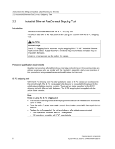 Industrial Ethernet FastConnect Stripping Tool Manual