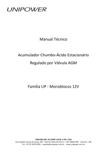 Manual Técnico Acumulador Chumbo-Ácido 12V Unipower