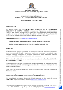 Aviso de Contratação Direta - Manutenção Elétrica em Aracaju