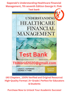 Healthcare Financial Management Test Bank