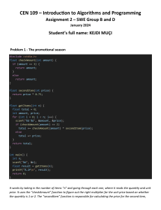 Programming Assignment: Algorithms & C Code Solutions