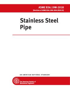 ASME B36.19M: Stainless Steel Pipe Standard