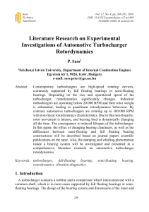 Turbocharger Rotordynamics: Experimental Investigations