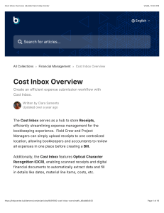 Buildertrend Cost Inbox Overview: Expense Management