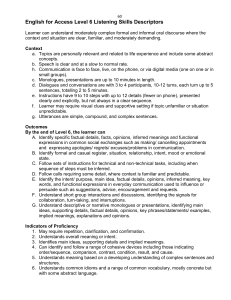 English Level 6 Listening Skills Descriptors
