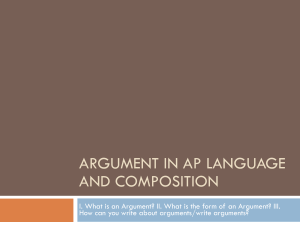 AP Language Argumentation: Rhetoric & Composition