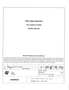 Pipe Class Selection: CO2 Capture Facility - Kårstø