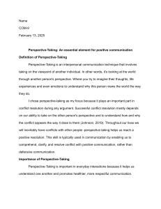 Perspective-Taking: Positive Communication Essay