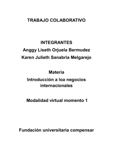 Trabajo Colaborativo: Introducción a Negocios Internacionales