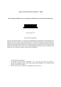 Political Trust & Education After Recession: A Research Paper