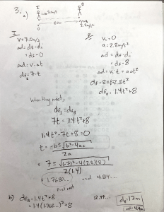 Physics Worksheet: Kinematics Problem - Meeting Point