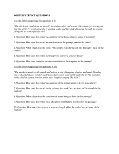 Writer's Effect Questions Worksheet