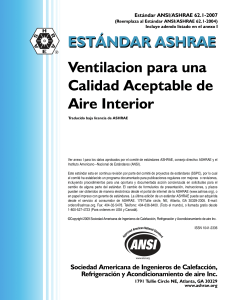 ANSI/ASHRAE 62.1-2007: Ventilación y Calidad del Aire Interior