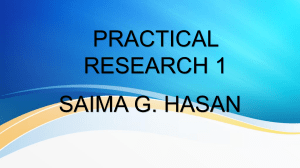 Practical Research 1: Research Process & Ethics