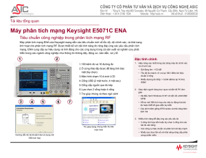 Keysight E5071C ENA Network Analyzer Overview