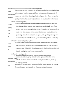 University Grading Systems: Norm-Referenced vs. Criterion-Referenced