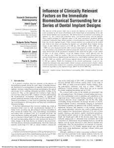 Dental Implant Biomechanics: Clinical Factors & Design